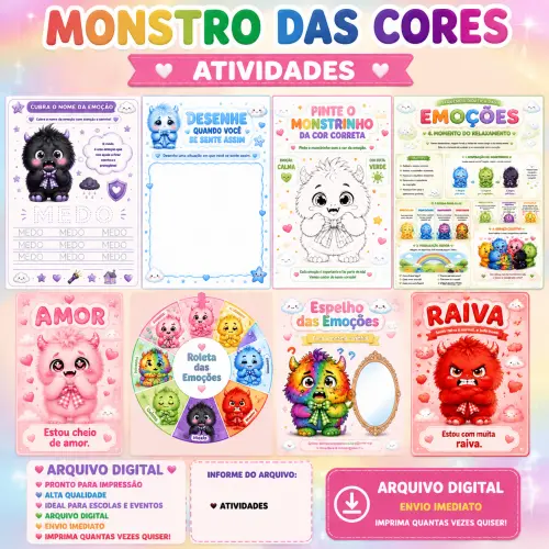 MONSTROS DAS CORES - RECURSO PEDAGÓGICO (ARQUIVO DIGITAL)
