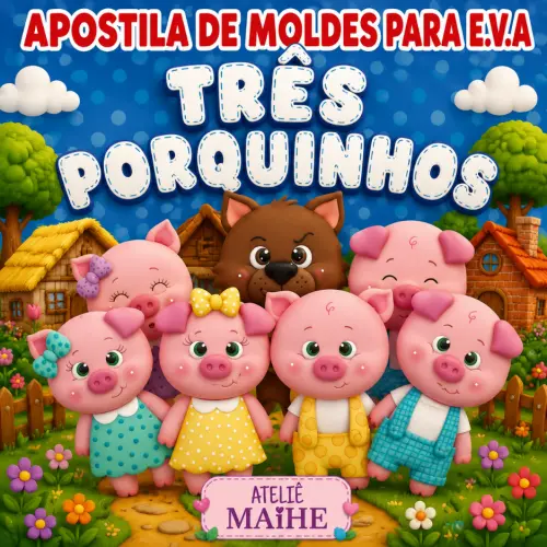 OS TRÊS PORQUINHOS - APOSTILA DE MOLDES PARA EVA