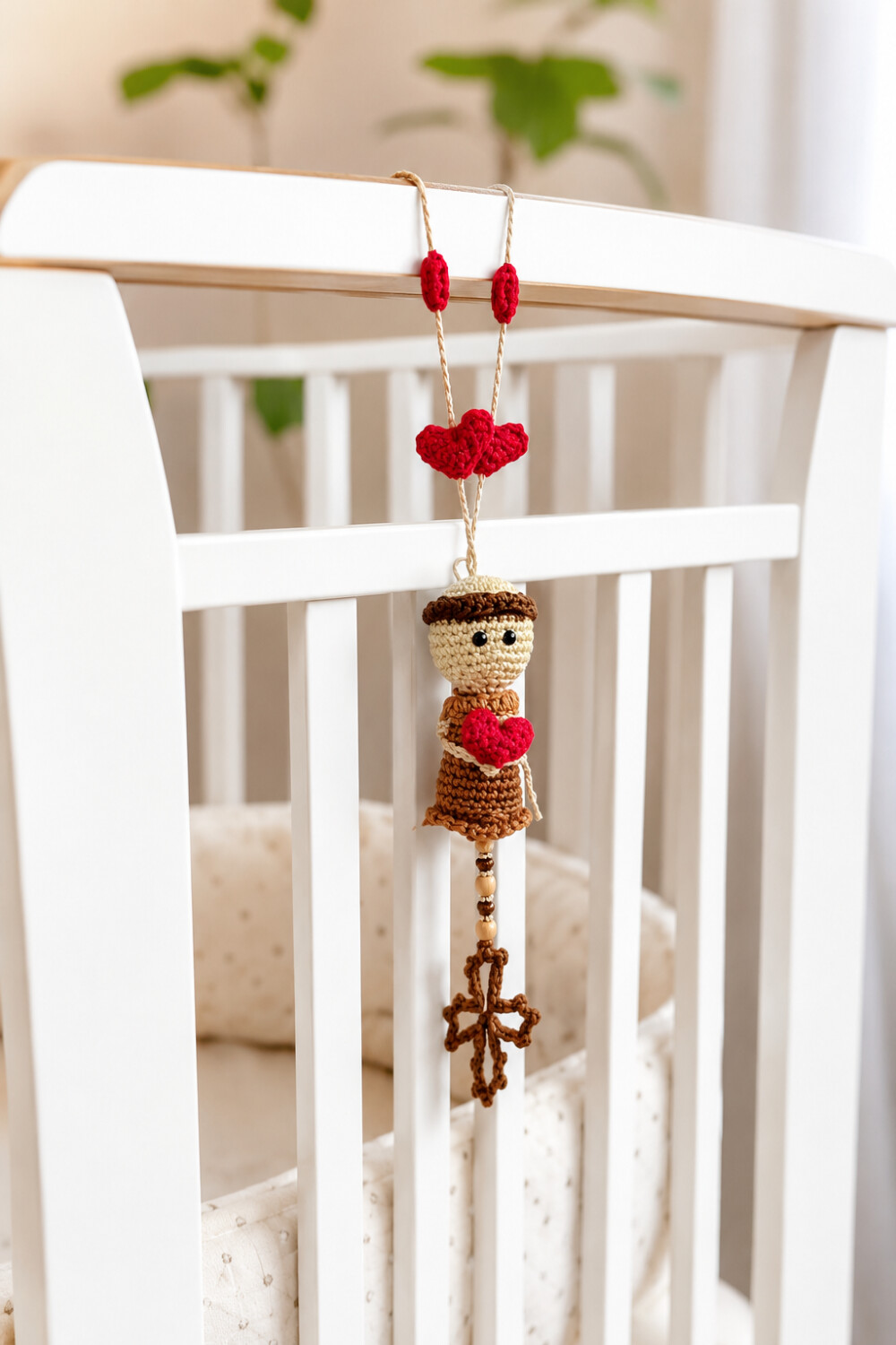 Pingente Dezena de Santo Antônio em Amigurumi – Fé e Proteç?