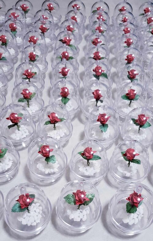 [ 100 und ] Rosa na Cúpula de Acrílico