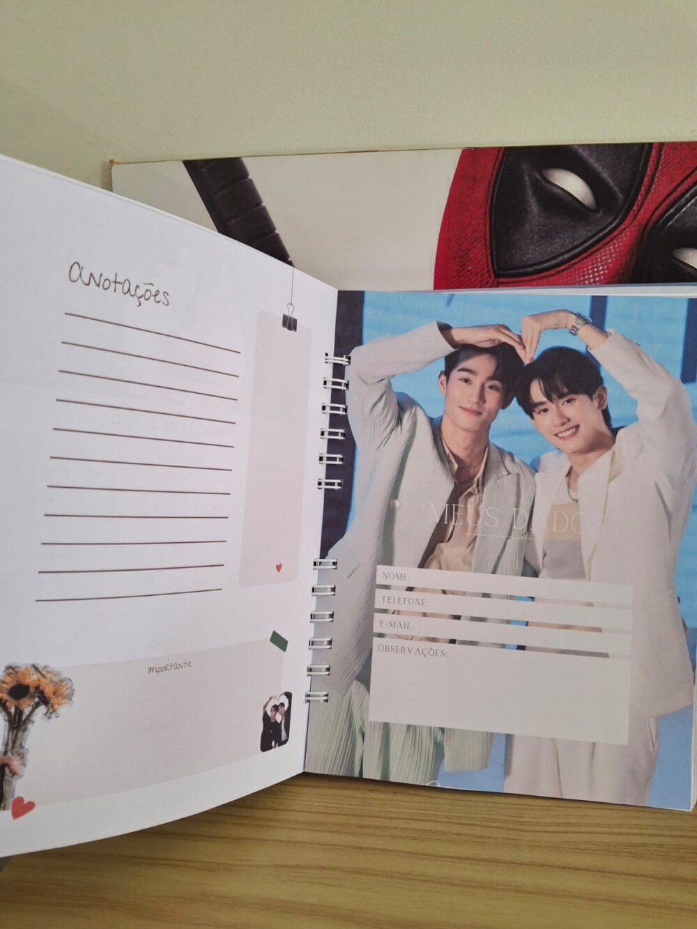 Caderno Personalizado FORCEBOOK,com Fotos entre as Folhas,  Folha