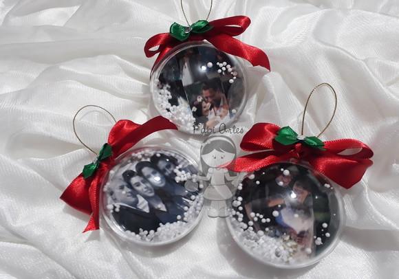 Bola de Natal Personalizada e Neve