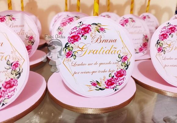 Centro de Mesa 30 Anos Rosa e Dourado