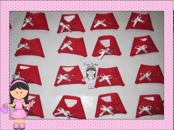 Chá de Bebê Fraldinhas Lembrancinhas Embaladas e Tag