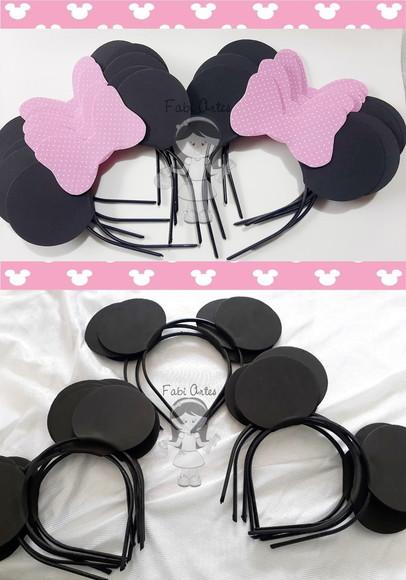 Kit 10 Tiaras Minnie Rosa E10 Tiaras Mickey