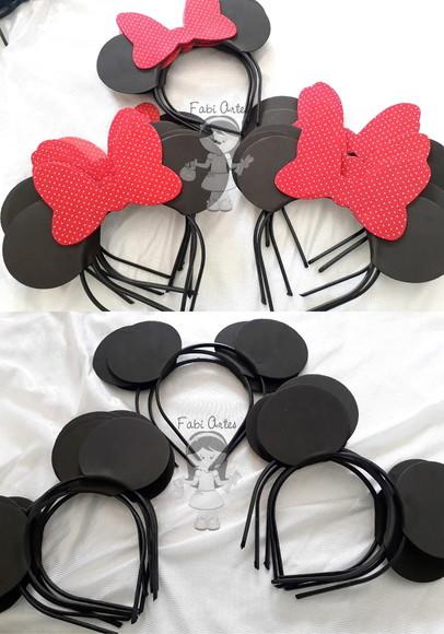 Kit 15 Tiaras Minnie Vermelha e 15 Tiaras Mickey