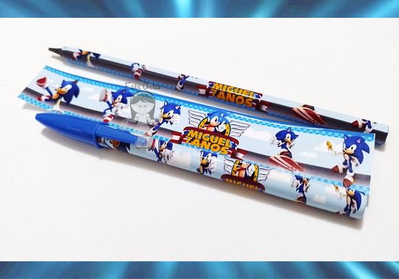 Kit Caneta e Lápis Sonic