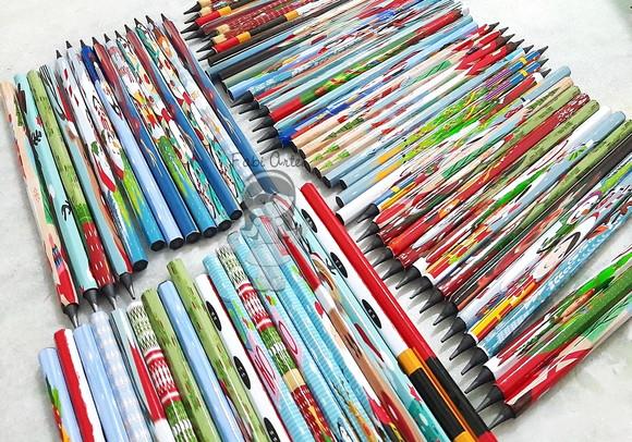 Lápis Personalizado de Natal com 12 Unidades