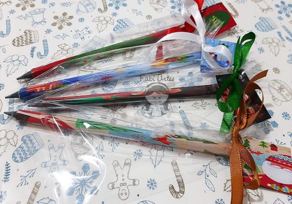 Lápis Personalizado de Natal com 12 Unidades