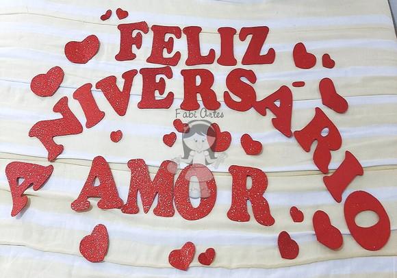 Letras de Eva com Glitter 12 cm