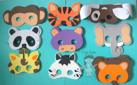 Máscaras Bichinhos 30 Unidadades
