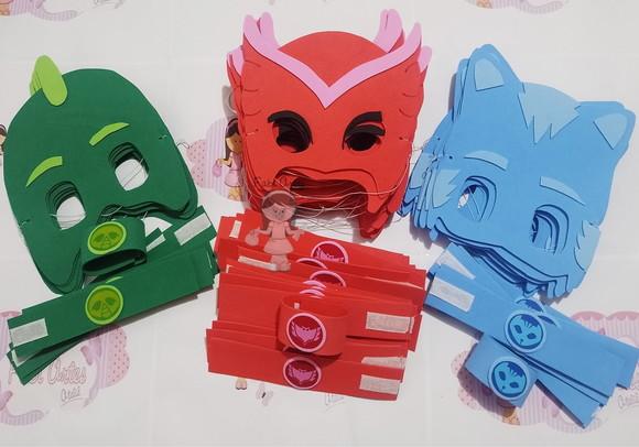 Máscaras e Braceletes em Eva Imagem Impressa Pj Kit