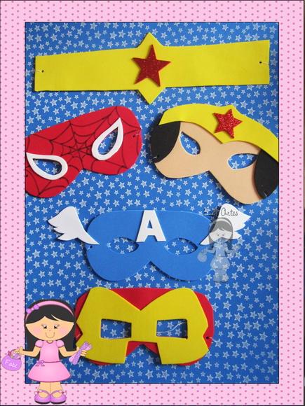 Máscaras Super Heróis 12 Unidades