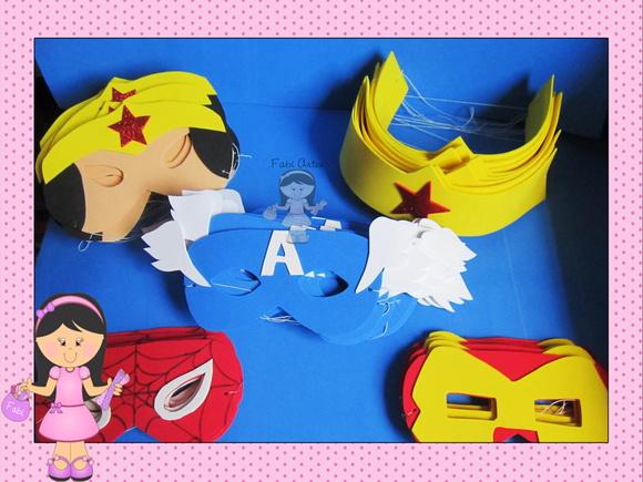 Máscaras Super Heróis 12 Unidades