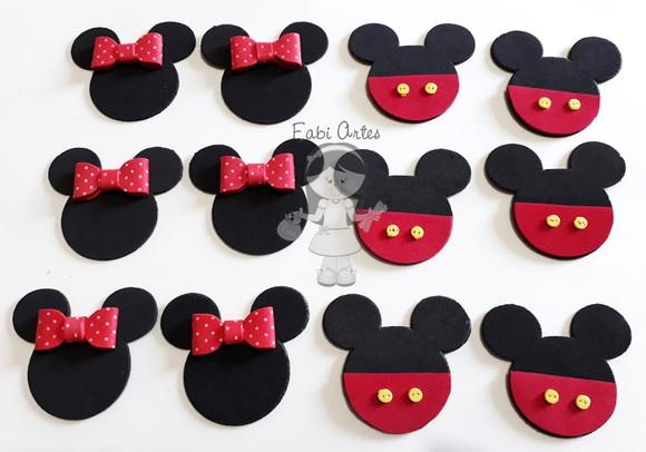 Mickey e Minnie Apliques Carinha