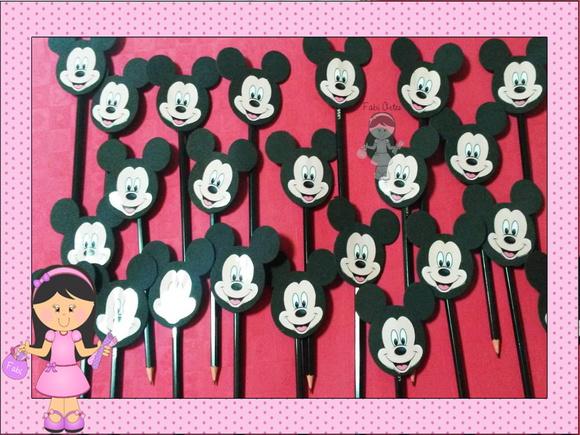 Mickey e Minnie Ponteiras Lápis e Tag