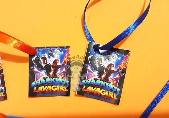 Sharkboy Lavagirl Tag Personalizada Fita de Cetim com 30 cm