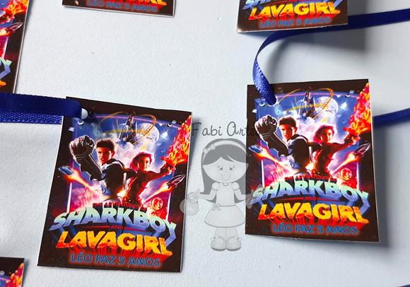 Sharkboy Lavagirl Tag Personalizada Fita de Cetim com 30 cm