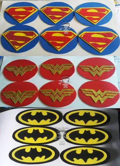 Símbolos Super Heróis de Eva 15 cm