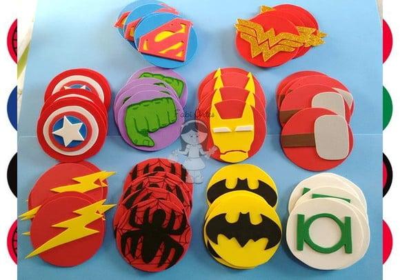 Símbolos Super Heróis de Eva 5cm