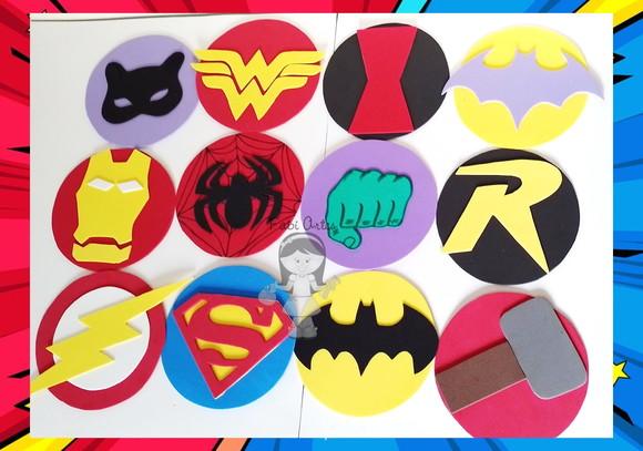 Super Heróis Símbolos 12 cm