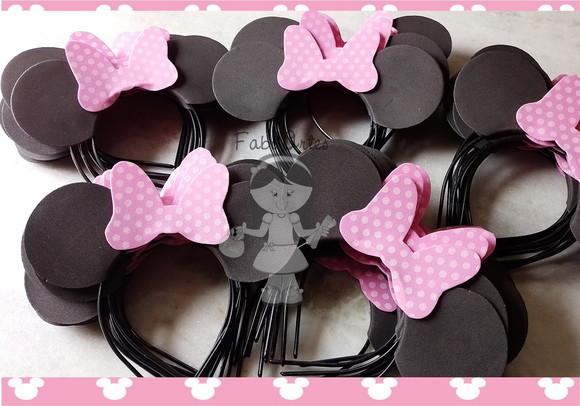 Tiaras da Minnie Rosa 30 Unidades