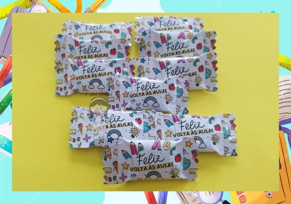 Volta às Aulas Balas Personalizadas 60 Unid