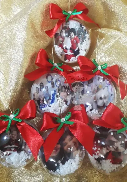 Bola de Natal Personalizada e Neve