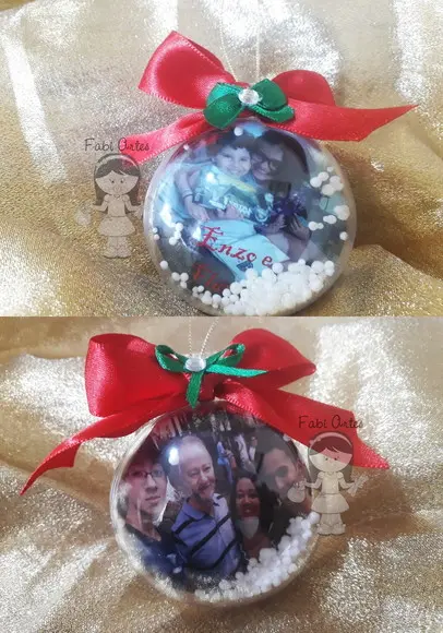 Bola de Natal Personalizada e Neve