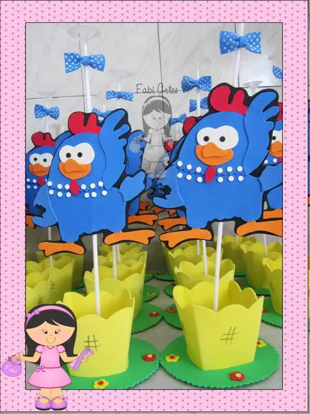Centro de Mesa da Galinha Pintadinha