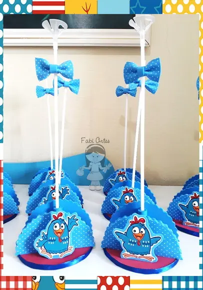 Centro de Mesa Galinha Pintadinha Kit 20 Unidades
