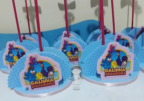 Galinha Pintadinha Centro de Mesa Candy Colors 6 Unid