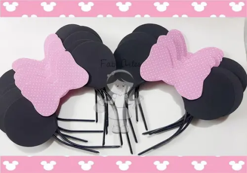 Kit 10 Tiaras Minnie Rosa E10 Tiaras Mickey