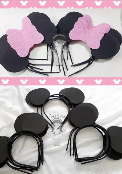 Kit 25 Tiaras Minnie Rosa 25 Tiaras Mickey