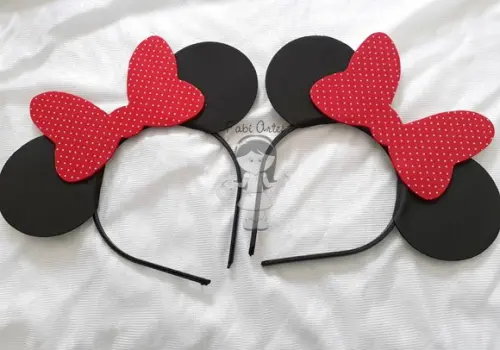 Kit 50 Tiaras Minnie Laço Vermelho e 50 Tiaras Mickey