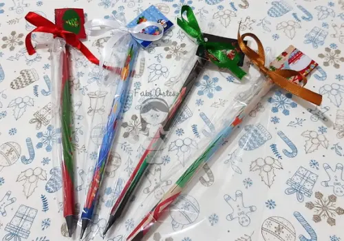Lápis Personalizado de Natal com 12 Unidades