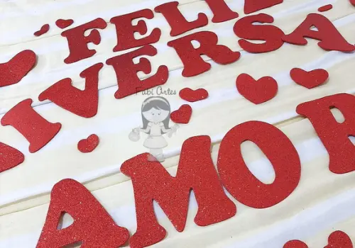 Letras de Eva com Glitter 12 cm