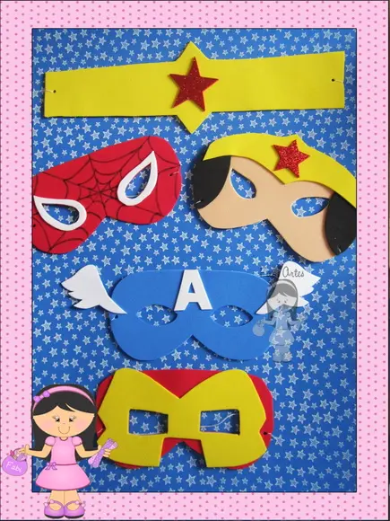 Máscaras Super Heróis 12 Unidades