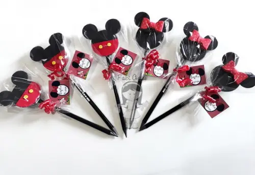 Mickey e Minnie 10 Ponteiras com Lápis, Embalagem e Tag.