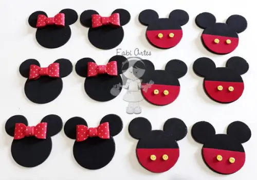 Mickey e Minnie Apliques Carinha