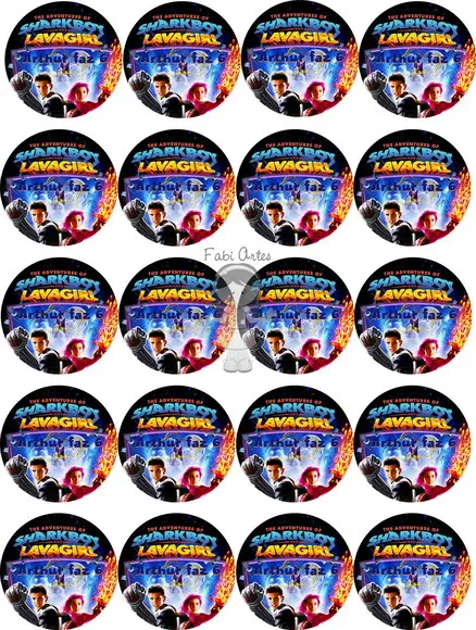 Sharkboy e Lavagirl 25 Adesivos Personalizado Redondo 5 cm