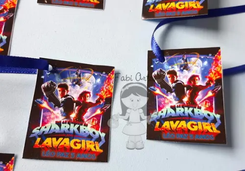 Sharkboy e Lavagirl Kit Bloquinho , Lápis e Tag Personalizad