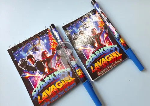 Sharkboy e Lavagirl Kit Bloquinho com Caneta