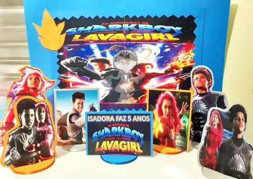 Sharkboy e Lavagirl Kit Decoração de Festa Grátis 10 Toppers