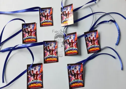 Sharkboy Lavagirl Tag Personalizada Fita de Cetim com 30 cm