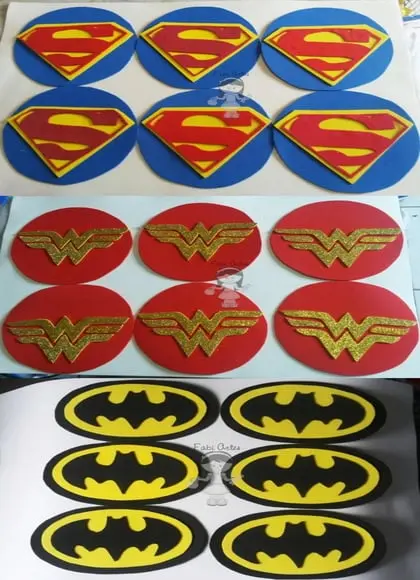 Símbolos Super Heróis de Eva 15 cm