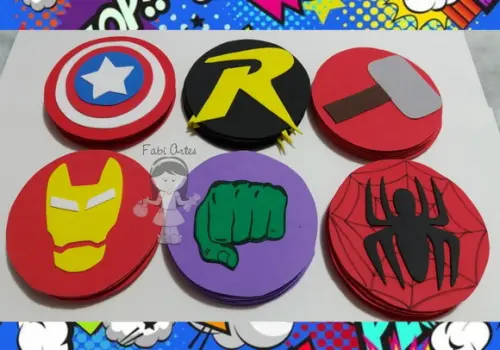 Símbolos Super Heróis de Eva 5cm
