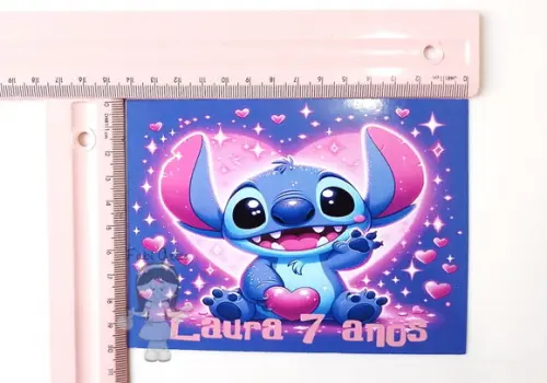 Stitch Adesivo Personalizado para Baldinho ou Sacola 14x10