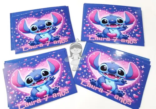 Stitch Adesivo Personalizado para Baldinho ou Sacola 14x10