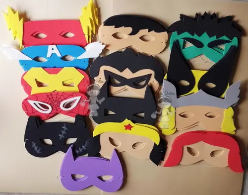 Super Heróis Kit 50 Máscaras de Eva